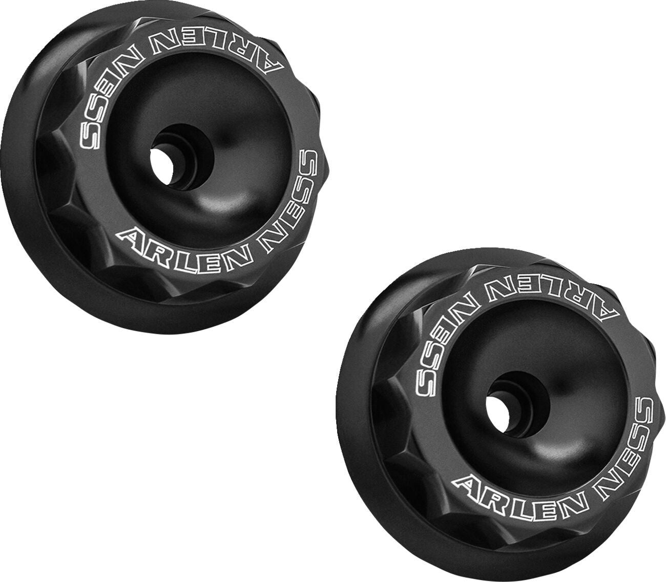 Arlen Ness Fork Nut Covers Pair Black 120-002-10B