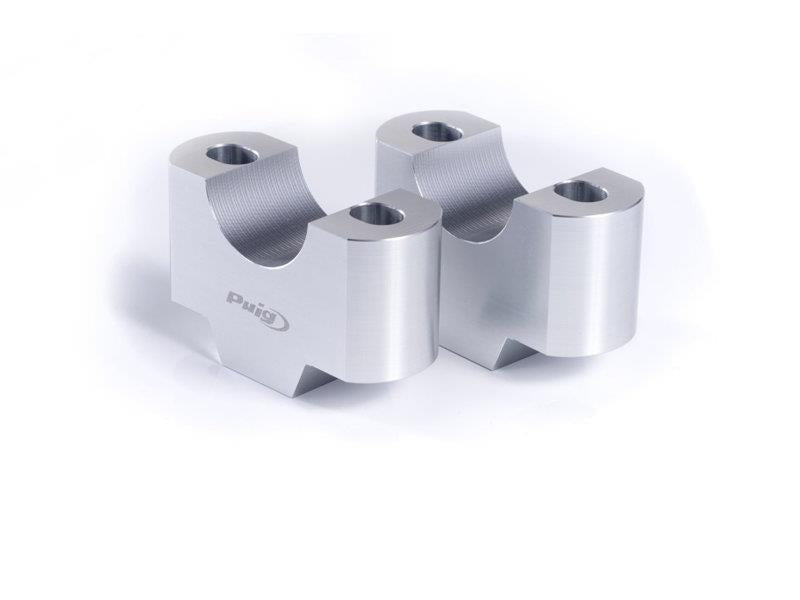 Puig 20mm Handlebar Risers For 22mm Bars Silver 3177T