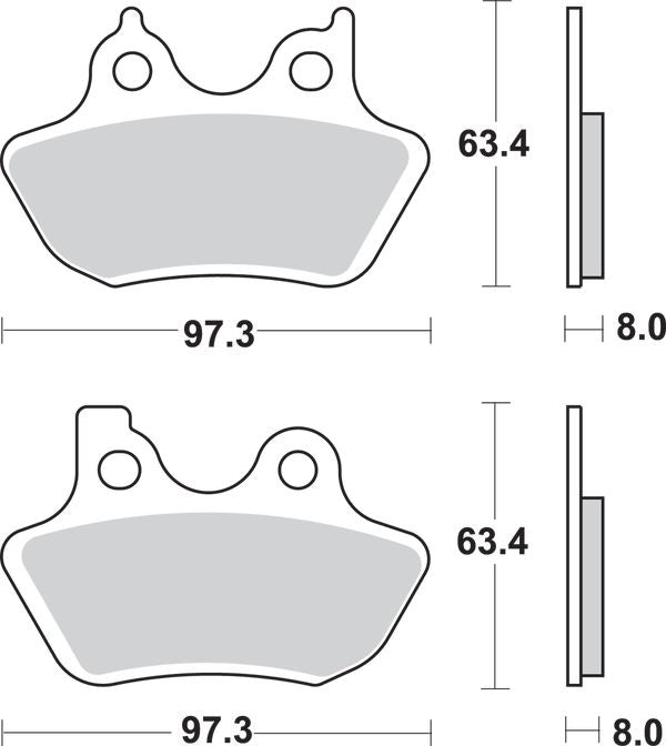 Sbs Sintered Metal Brake Pads For Harley FLHTCU 1584 2000-2008 826H.HS