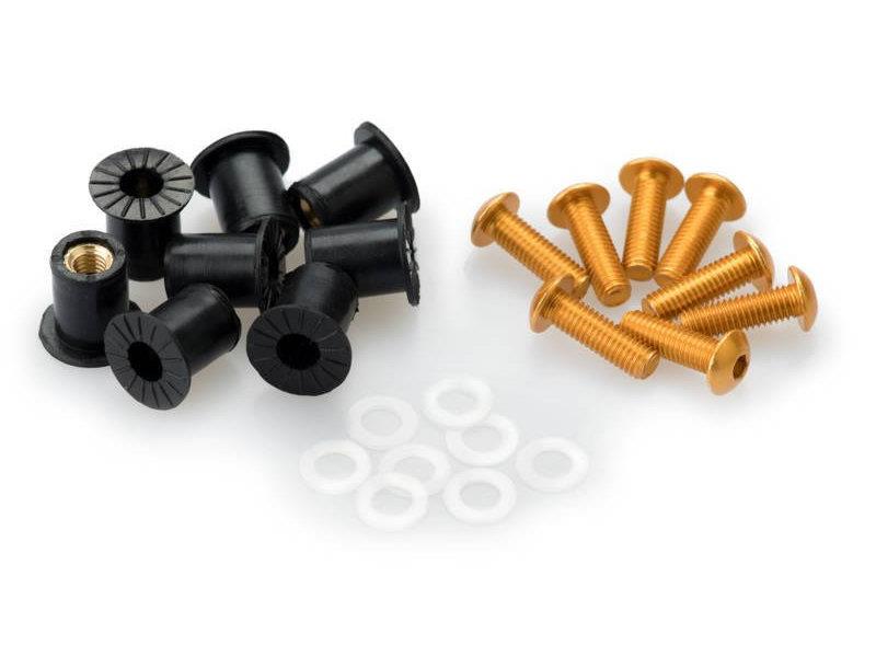 PUIG Anodized Screen Screw Set w/ Silentblocks Yellow Universal 0957G
