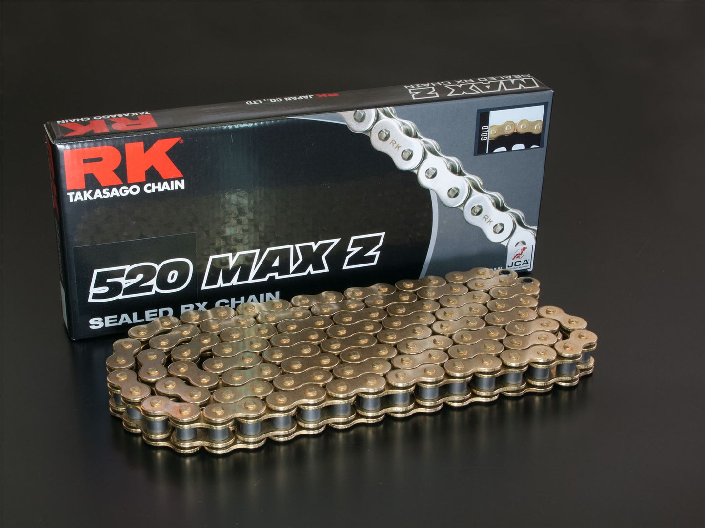 RK Motorcycle Drive Chain 520 MAX Z 96L XRING Gold 520MAXZ/GG96CLF