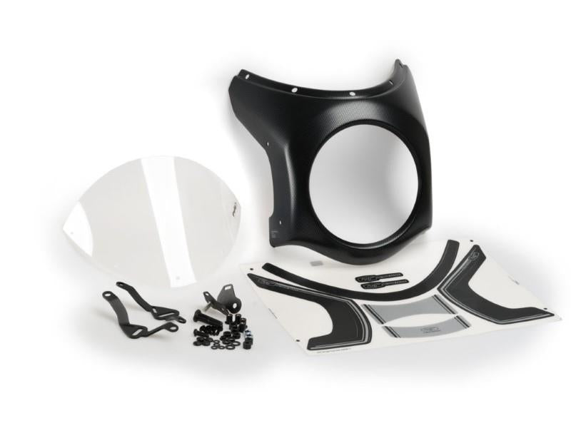 Puig Retro Carbon Look Semi Fairing And Screen 195mm Clear 6401W