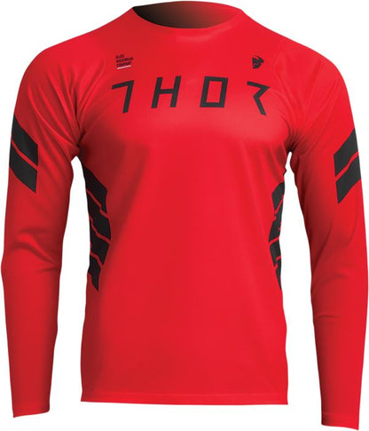 THOR Assist Sting MX Motorcross Long-Sleeve Jersey Black/Red 2023 Model