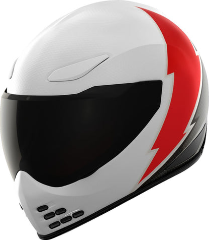 ICON Domain™ White, Red Motorcycle Helmet