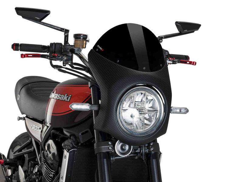 Puig Retro Carbon Look Semi Fairing And Screen 195mm Black 7013W