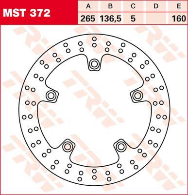 Trw Round Fixed Brake Rotor 250-299mm For BMW C 400 GT 1998-2024 Steel MST372