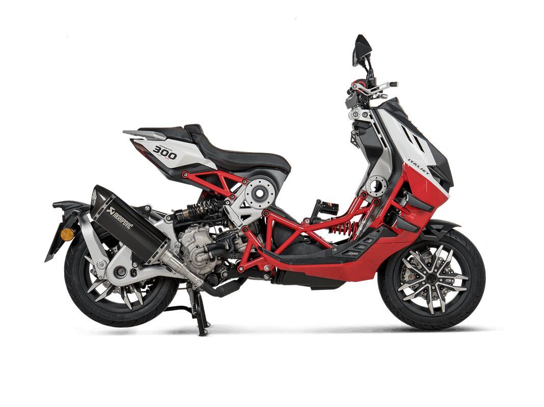 Akrapovic Slip-On Line Muffler Scooter TI For Italjet Dragster 300 2024 S-IT3SO1-HRTBL
