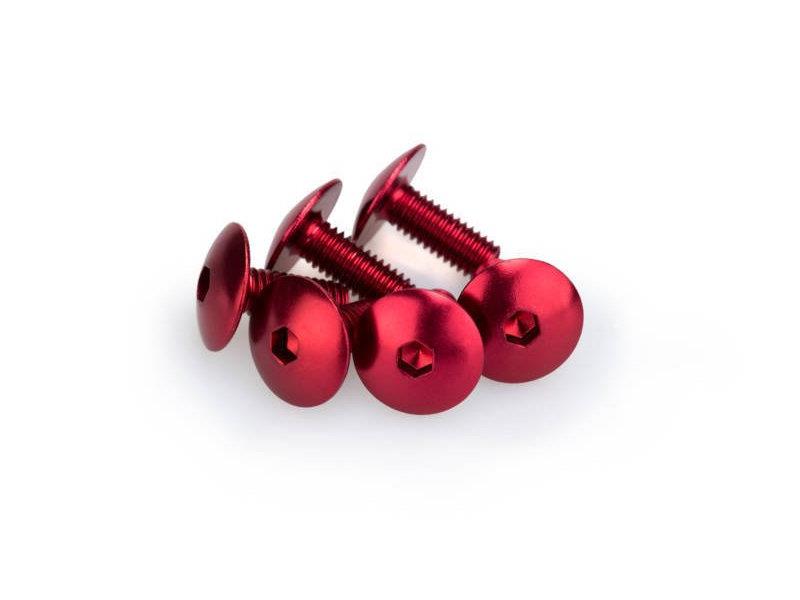 PUIG M6 Domed Screws 15mm x 6 Red Universal 0611R