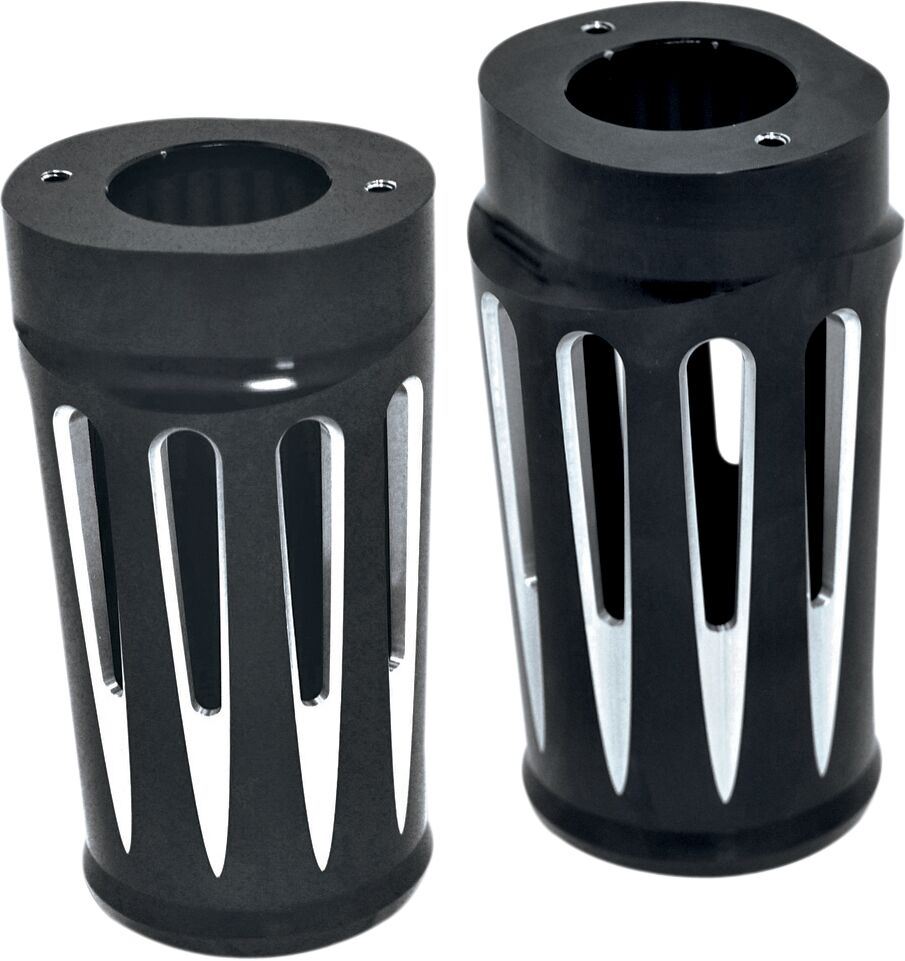 Arlen Ness Aluminum Fork Boot Covers Black Deep Cut Pair Standard +2" 20-024