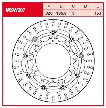 Trw Round Floating Brake Rotor For KTM Adventure 890 R 2013-2026 Titan MSW207
