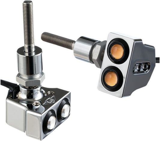 Joker Machine Rat Eye LED Mirror Mount Turn Signals Fits Any 5/16" / 8mm Mirror Mounting Bolt 05-216C