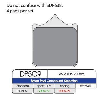Dp Brakes Standard Sintered Metal Brake Pads For BMW S 1000 R 2010-2020 DP509