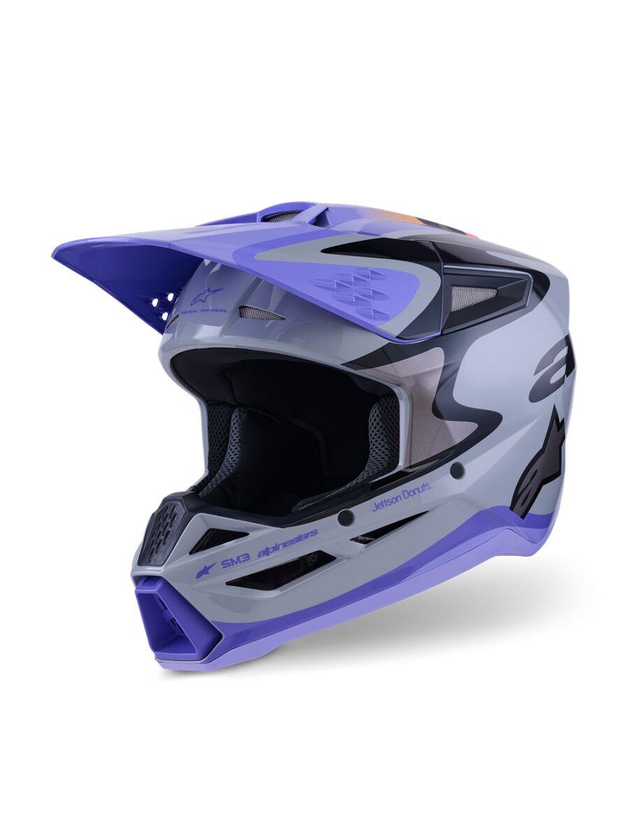 ALPINESTARS Youth SM3 Jettson Helmet GRAY/PUR/BLK 2025 Model