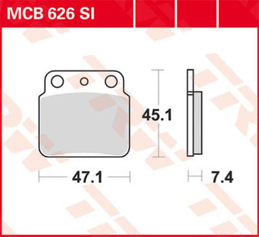 Trw Sindered Off-Road Brake Pads For Suzuki LT-Z 400 2003-2018 MCB626SI
