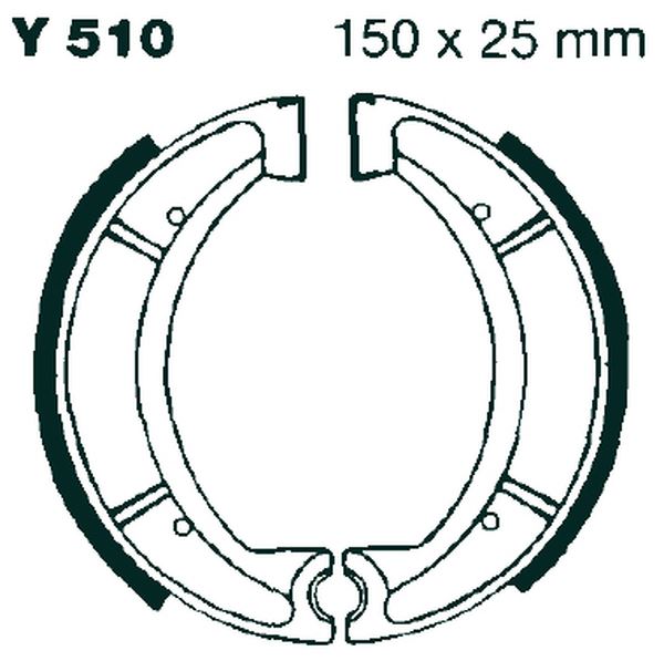 Ebc "G" Grooved Brake Shoe For Yamaha XT 600 Z 1975-1988 Set Y510G