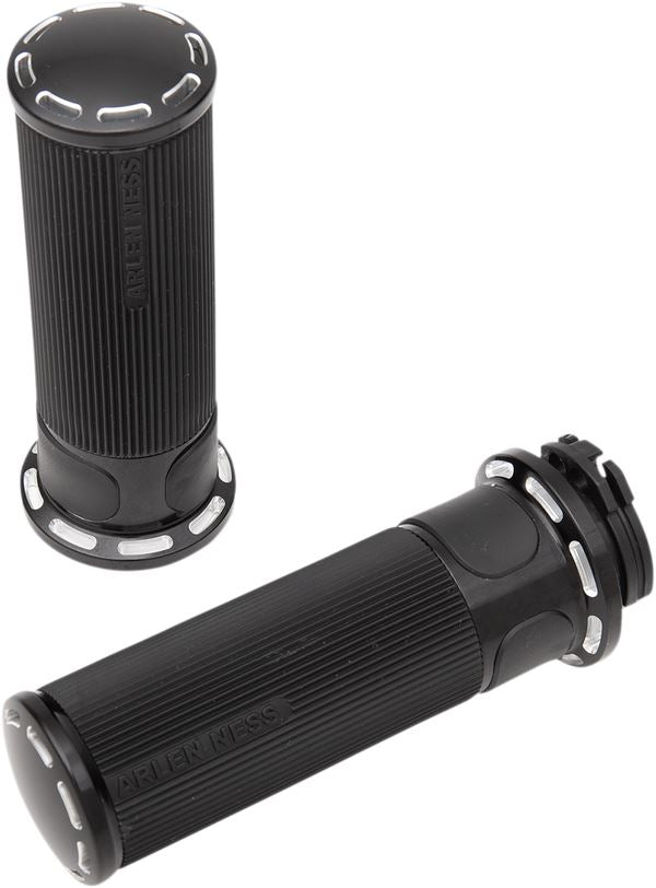 Arlen Ness Slot Track Grips Black Anodized For HD XL 883 N 76-22 07-301