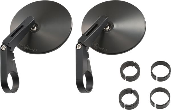 Daytona Bar End Mirror 30mm Clamp Black Side View Short D-MIRROR-10 89816