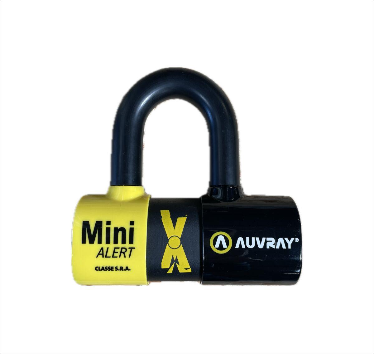 Auvray U-Lock Xtrem Mini Alert Universal Disc Lock 120db Alarm Yellow 2AXTRAUV