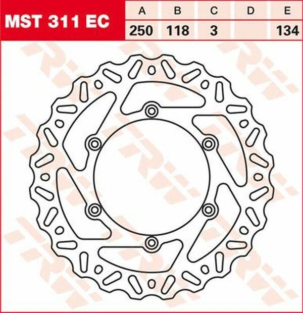 Trw EC Cross Design Brake Rotor For Yamaha YZ 125 1988-2027 Silver MST311EC