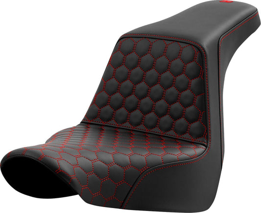 Saddlemen Honeycomb Step-Up Seat Red For HD FXLRS 1923 18-24 818-29-17704