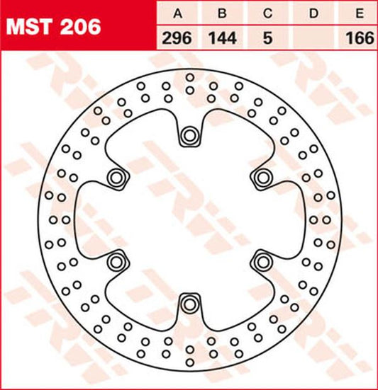 Trw Round Fixed Brake Rotor 250-299mm For Honda NT 700 V 1987-2016 Steel MST206