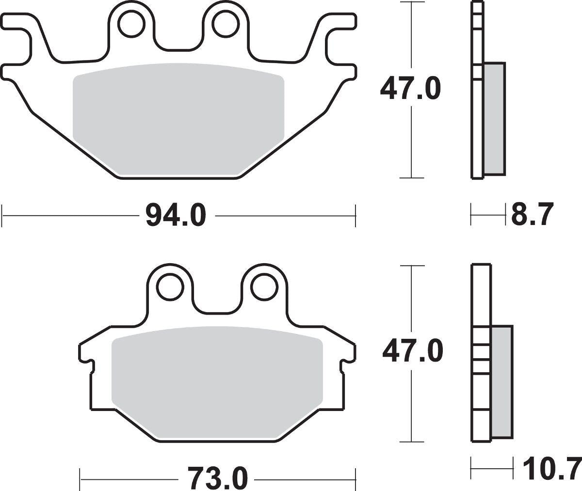 Sbs SI Offroad Sintered Brake Pads For Kymco MXU 300 R 2x4 2004-2019 810SI