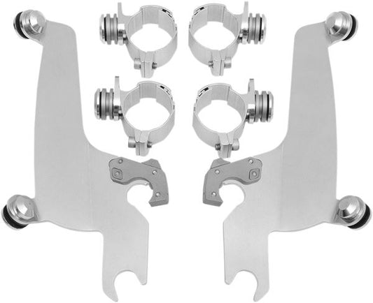 MEMPHIS SHADES Windshield Mounting Kit Silver Complete Exposed Forks MEM8925