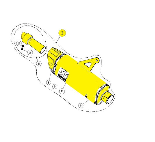 Akrapovic Replacement Muffler TI For Yamaha YZF-R7 22-24 M-AP01803T