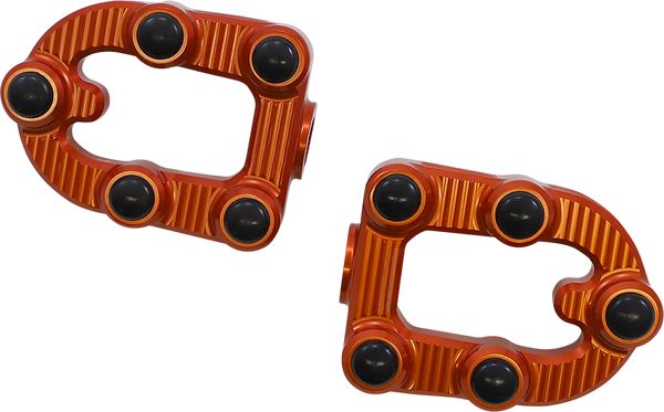 Arlen Ness MX Footpegs Orange Billet Aluminum Rubber Driver Passager 07-969