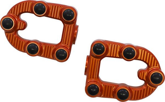 Arlen Ness MX Footpegs Orange Billet Aluminum Rubber Driver Passager 07-969