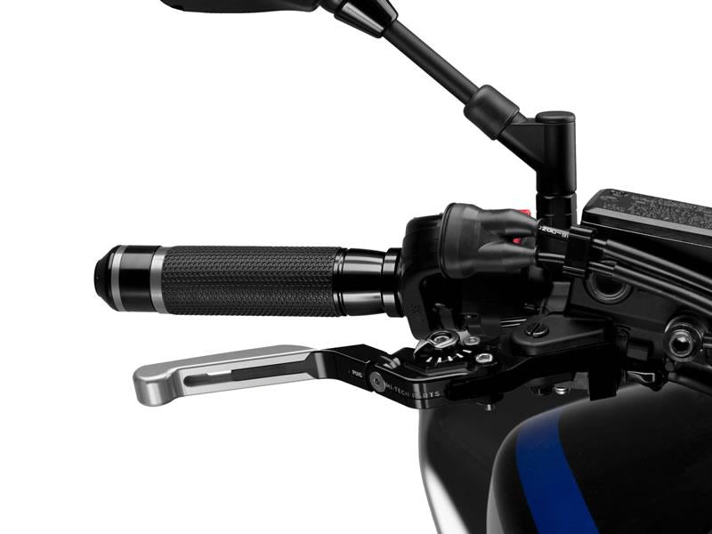 Puig Extendable Folding V3 Brake (Silver Extender With Blue Selector) Black 7595F