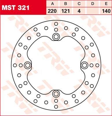 Trw Round Fixed Brake Rotor 220-250mm For Honda CR 125 R 1989-2007 Steel MST321