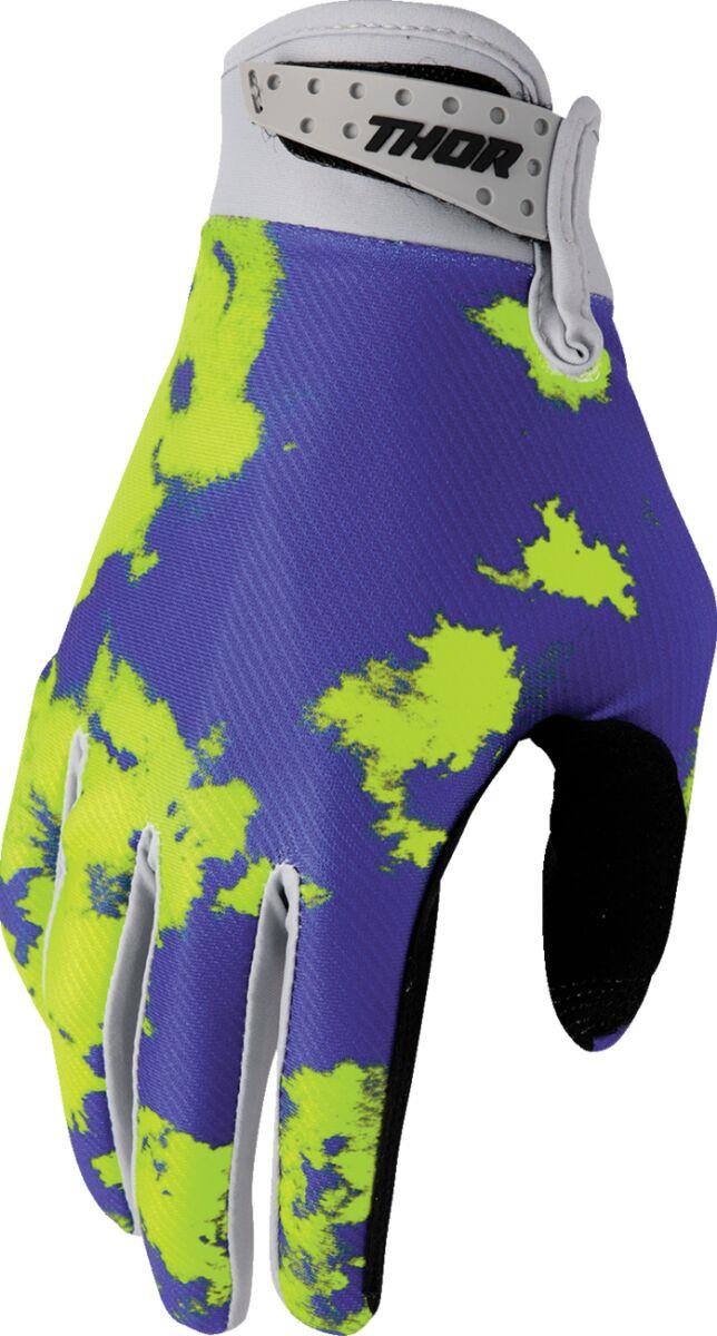 THOR Launchmode Bleach Gloves Yellow/Purple/Black