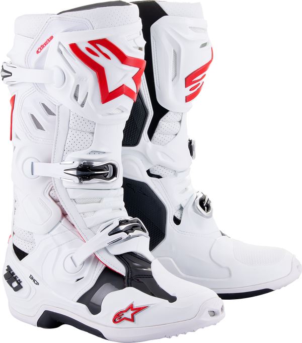 Alpinestars Tech 10 Supervented Boots White Black Red
