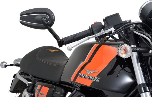 Daytona Bar End Mirror Black Aluminum Side View D-MIRROR-6 Long 89723