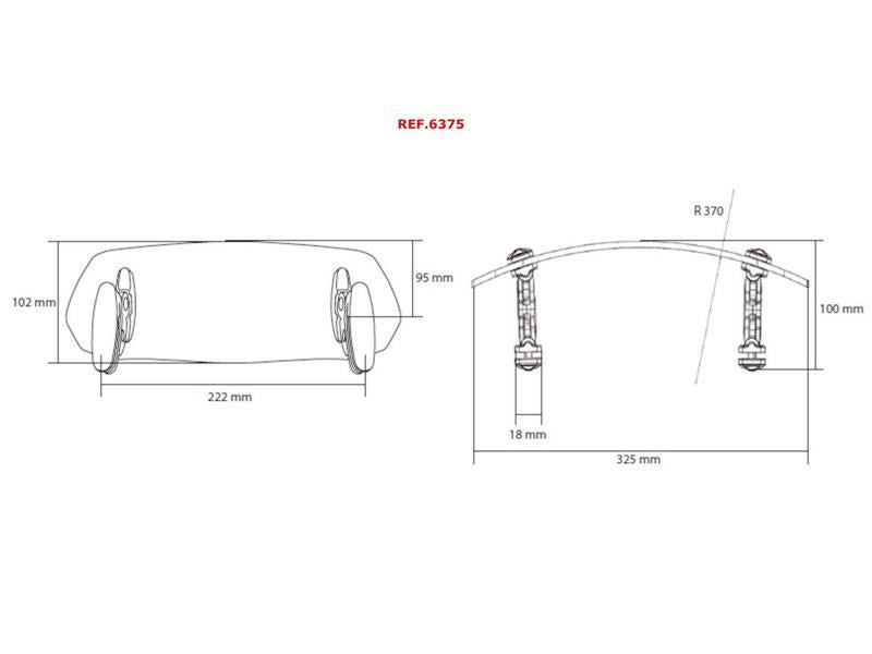 Puig Adjustable Clip On Screen Extender 102 x 325mm Light Smoke 7630V