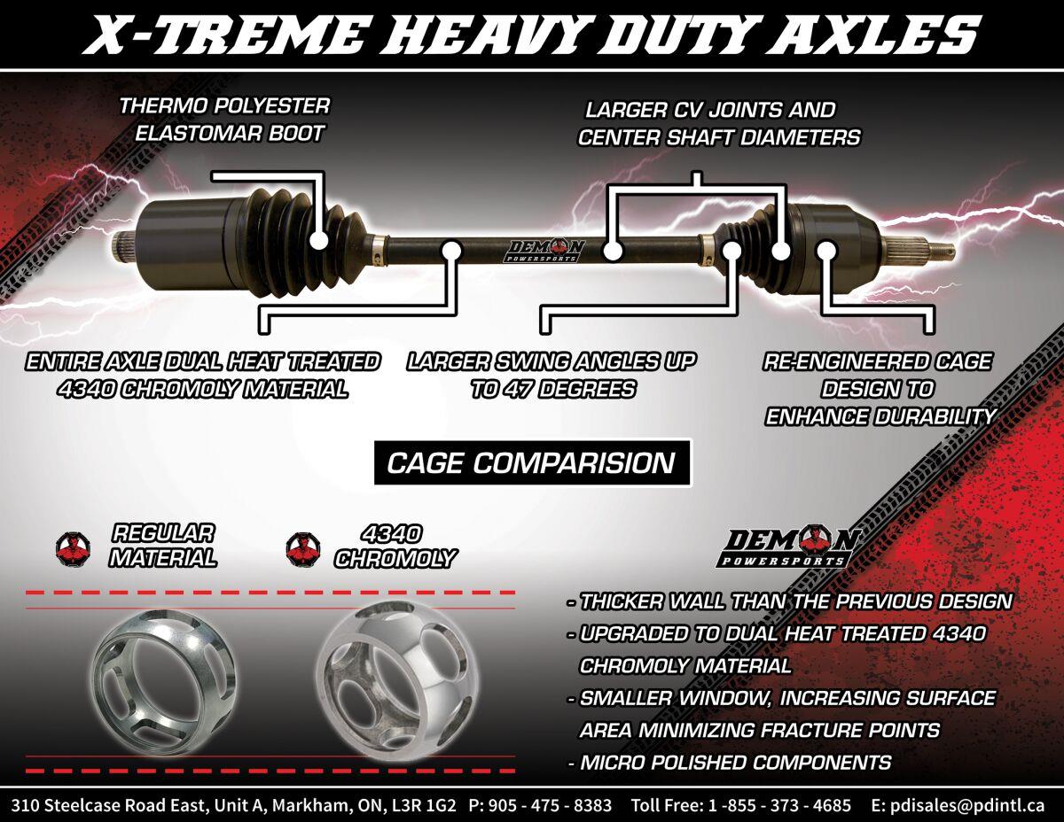 Demon Heavy-Duty Axle For Yamaha YXZ 1000 R SS 2016-2026 PAXL-8018XHD-3.5