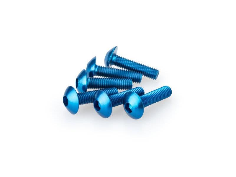 PUIG M5 Domed Screws 20mm x 6 Blue Universal 0550A