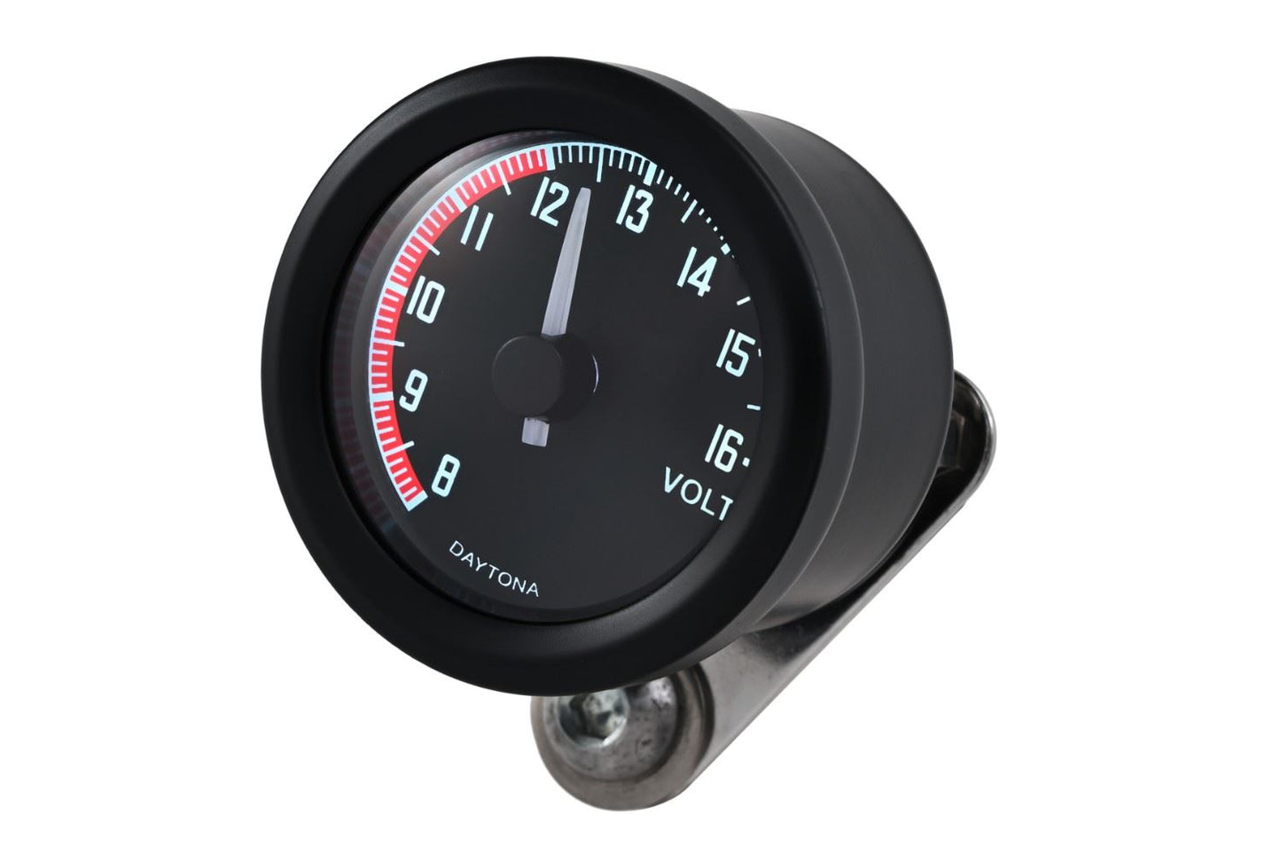 Daytona VELONA48 Analog Voltmeter Red Face 8-16V Low Voltage Alert 80860