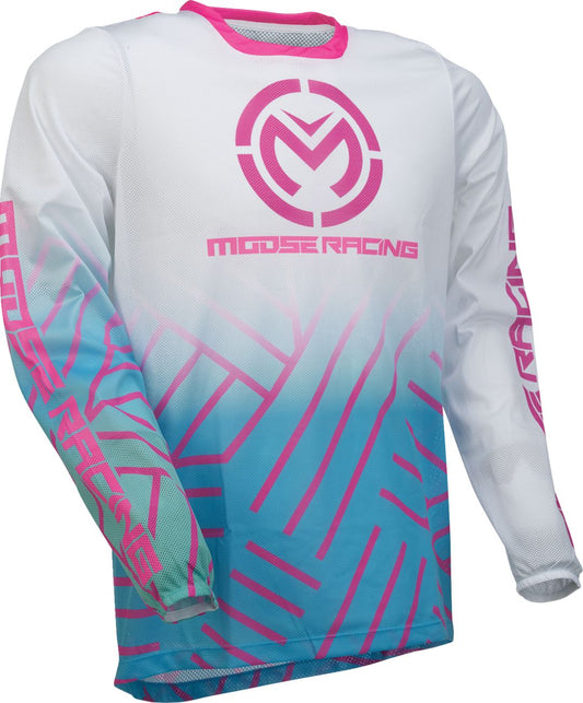 Moose Racing Soft-Goods Jersey Sahara Pink/Blue/White 24 Model