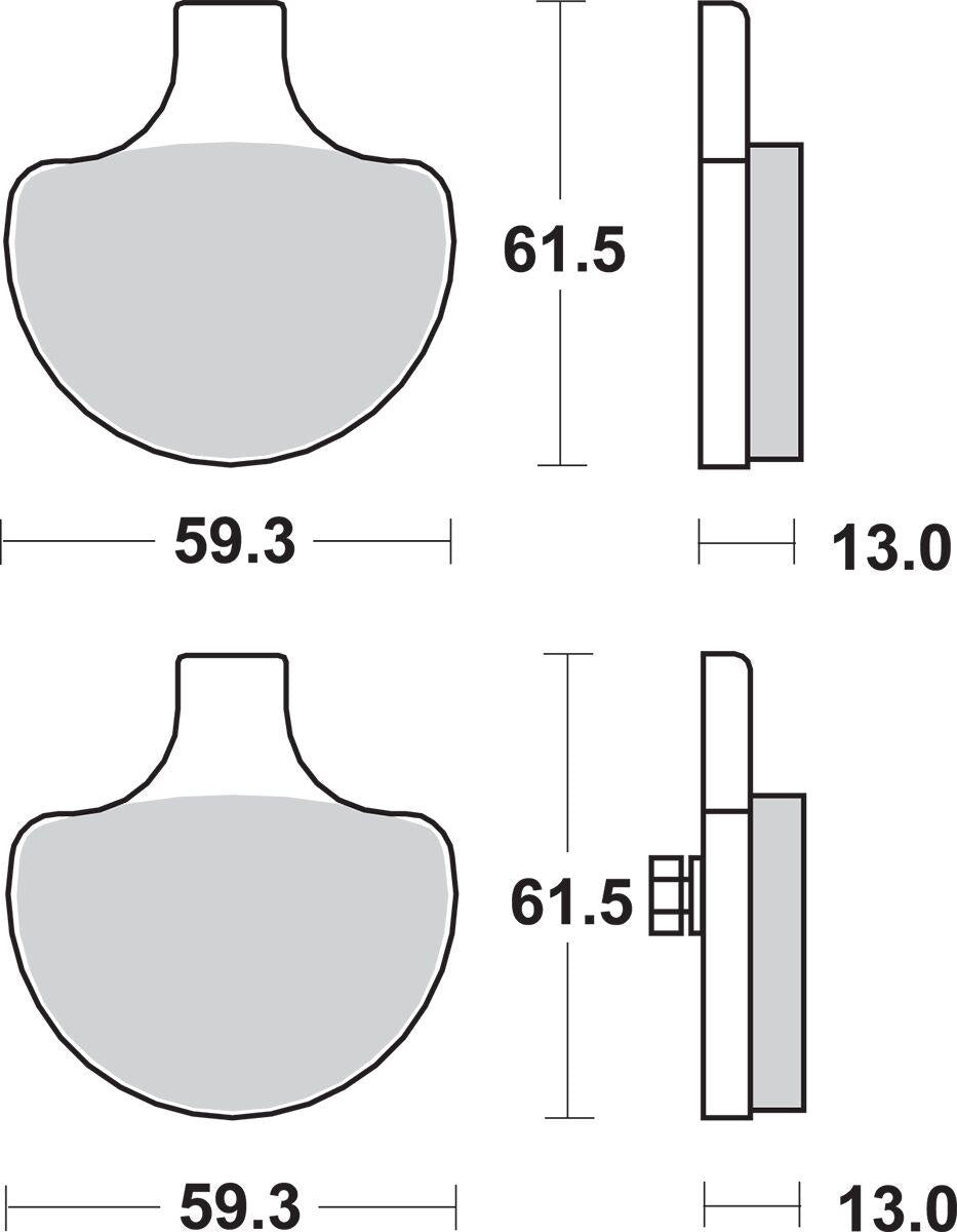 Sbs Sintered Metal Harley/Buell Brake Pads For Harley FLSTSC 1584 84-07 579H.HS