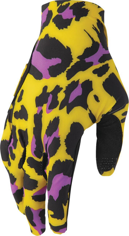 THOR Sportmode Cheetah Gloves Yellow/Purple/Black