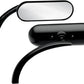 Arlen Ness Micro-Mirror Black Powder-Coated Screw-In Convex Oval Left 13-412