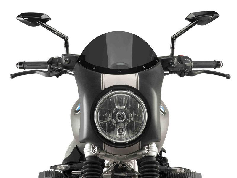 PUIG Retro Black Semi Fairing And Screen 180mm Dark Smoke for BMW R Nine T Scrambler 16-20 9253F