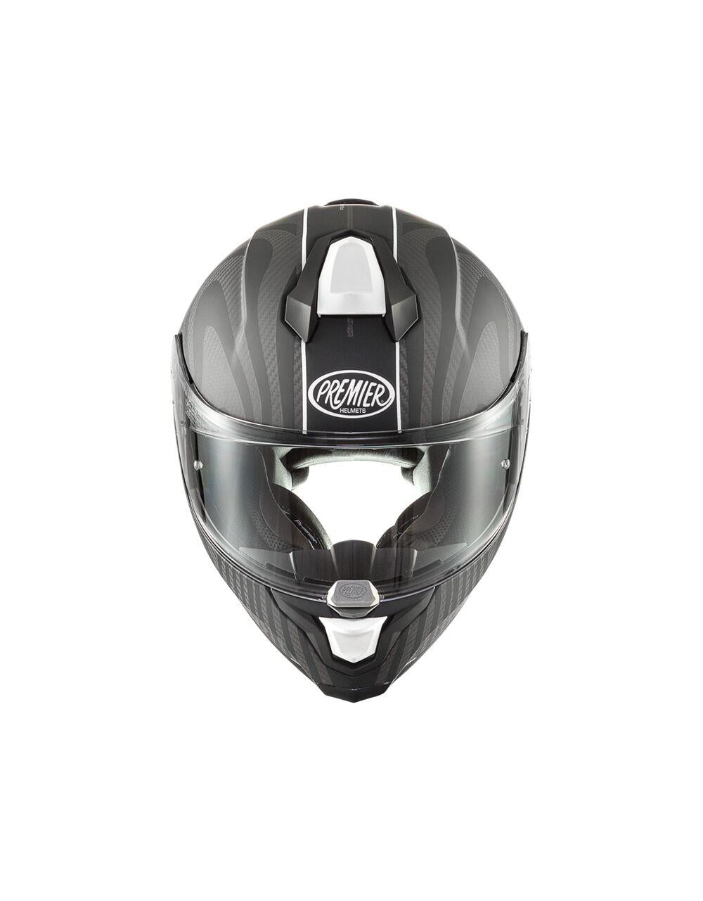 PREMIER HELMETS Hyper Carbon White/Black Motorcycle Helmet