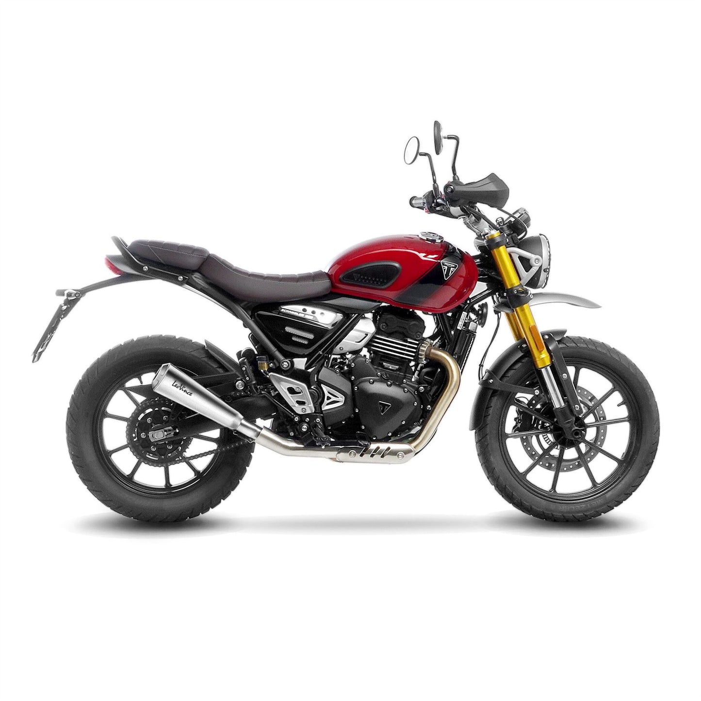 Leovince Muffler Gp One For Triumph Scrambler 400 X Chrome Stainless Steel 15132pe