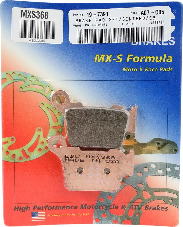 Ebc Racing Sintered "MXS" Brake Pads For Husqvarna FC 350 2004-2027 MXS368