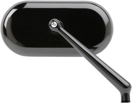 Arlen Ness Forged Oval Mirror Black Aluminum Screw-In Right 13-172
