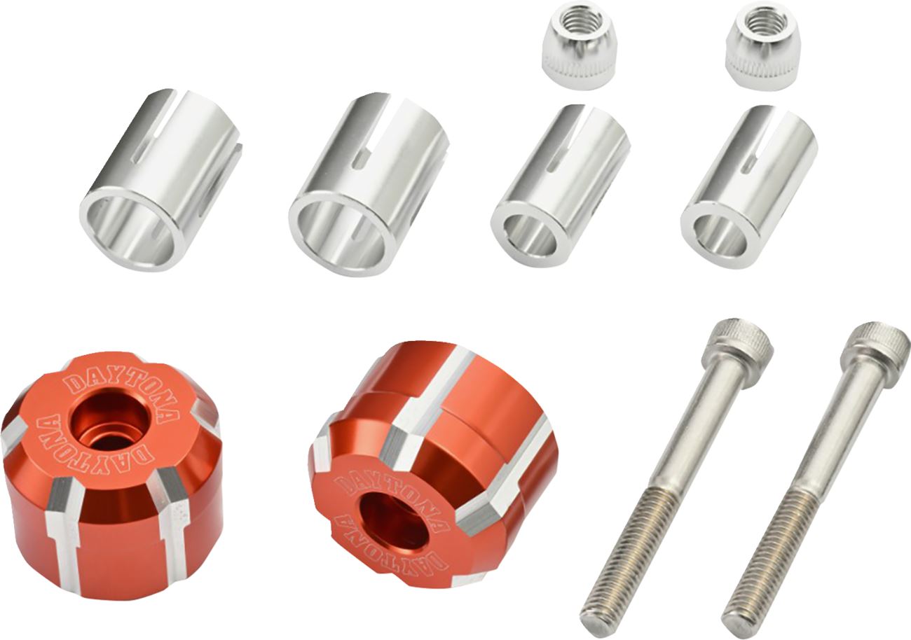 Daytona Handlebar End CNC Aluminum Anodized Orange Kit 14-19mm Fitment 81176