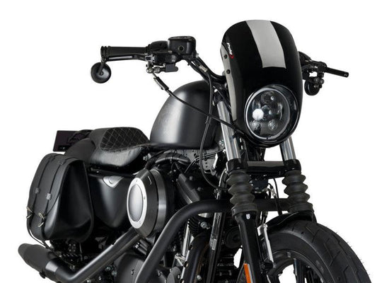PUIG Anarchy Semi Fairing Black for Harley Davidson Sportster 883 Iron XL883N 09-22 21083N